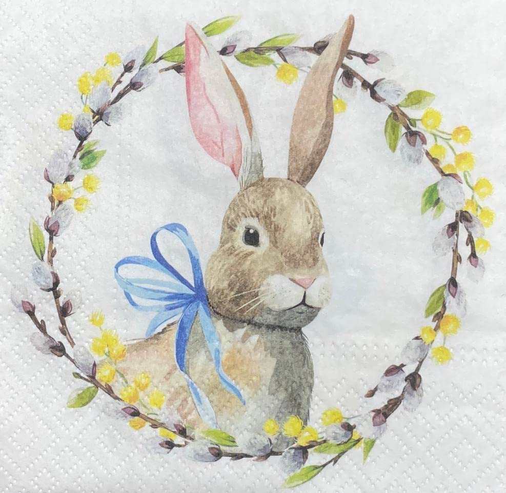 Easter Napkins Holiday Rabbit Decorative Paper Decoupage Napkin #3021