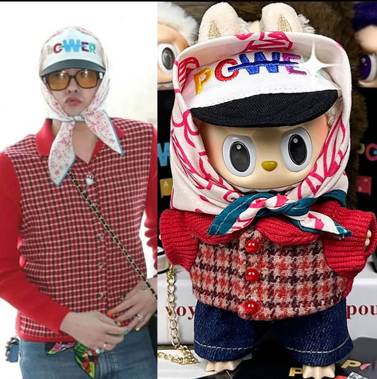 Handmade spot Iabubu doll clothes GD same style labubu17cm G-Dragon clothes set vinyl doll replacement