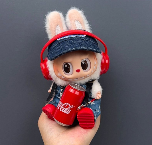 labubu doll clothes coke doll cloth doll clothes overalls cap