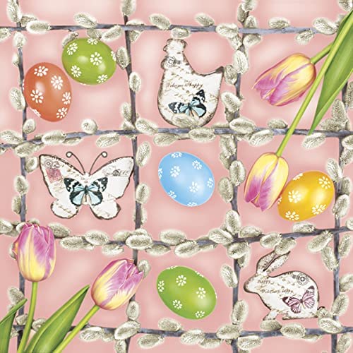 Easter Napkins Holiday Eggs Tulip Decorative Paper Decoupage Napkin #3017