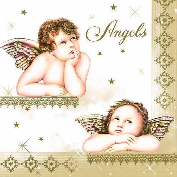 Christmas Napkins Angels Decorative Xmas Paper Decoupage Napkin #2121