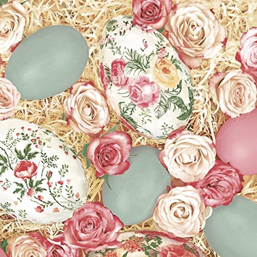Easter Napkins Holiday Eggs Rose Decorative Paper Decoupage Napkin #3008