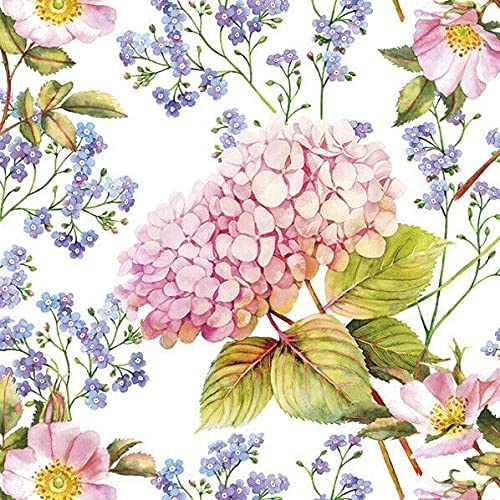 Flowers Napkins Hydrangea Decorative Floral Paper Decoupage Napkin #5164