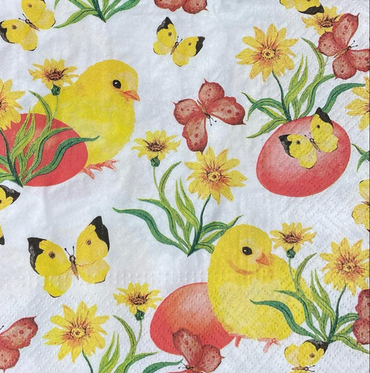 Easter Napkins Holiday Chicks Decorative Paper Decoupage Napkin #3026