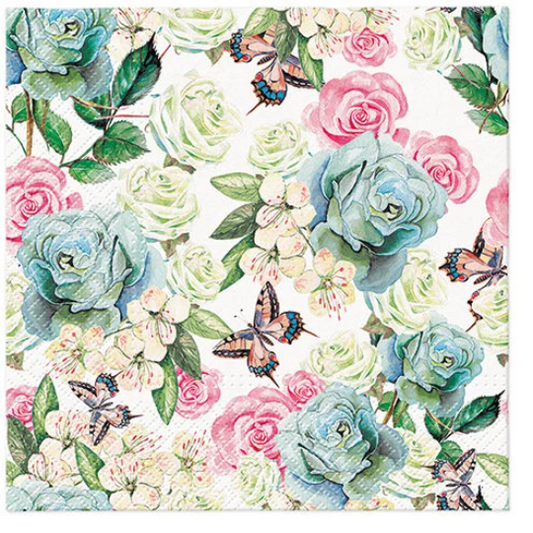 Flowers Napkins Rose Decorative Floral Paper Decoupage Napkin #5184